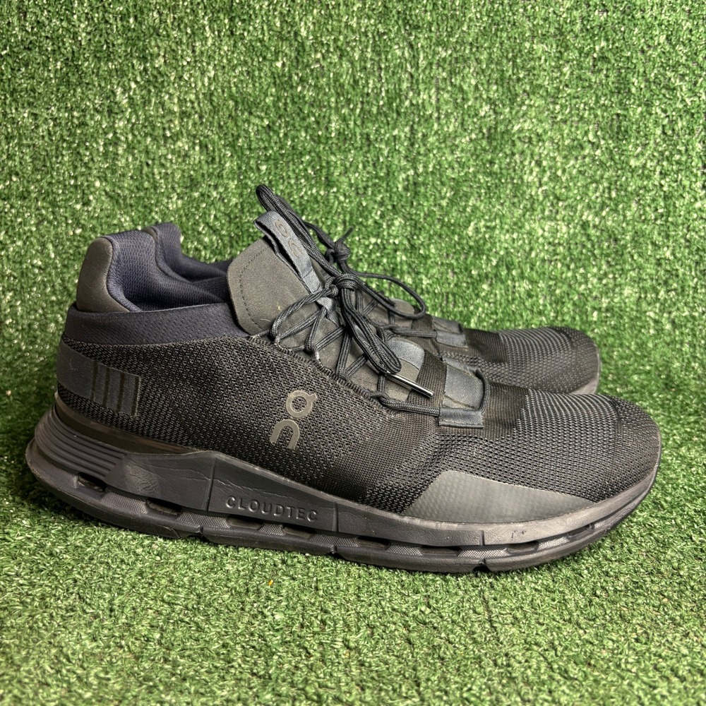 On Cloudnova CloudTec Lightweight Breathable Athleisure Sneakers Black Mens 12.5